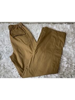 Mango MNG Cargo Pull On Pants Camel Dark Khaki Sz Small